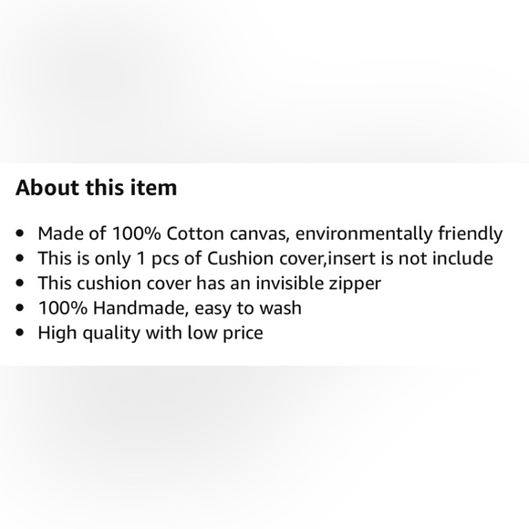 100% Cotton Canvas Square Solid Toss Pillowcase Cushion Cover WHITE 18”x… - Picture 3 of 8